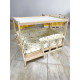 Дерев'яне ліжко для тварин Ginger Bed L з матрацом та подушкою 450х700х510 мм