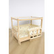 Дерев'яне ліжко для тварин Ginger Bed L з матрацом та подушкою 450х700х510 мм