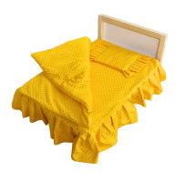 Дерев'яне ліжко для тварин Ginger Bed S з матрацом та білизною 400х600х120 мм