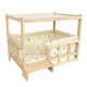 Дерев'яне ліжко для тварин Ginger Bed L з матрацом та подушкою 450х700х510 мм