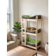Лежак-поличка для тварин Ginger Shelf BOX LIGHT дерево на 3 яруси + 3 лежаки, 380х610х1000 мм ЛП3