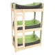 Лежак-поличка для тварин Ginger Shelf BOX LIGHT дерево на 3 яруси + 3 лежаки, 380х610х1000 мм ЛП3