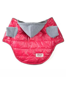 Куртка Ginger для собак и котов на флисе с капюшоном на кнопках розовая L Д-32 ОГ-41-47 ОШ-30-34см