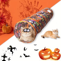 Тоннель игровой шуршащий складной для кошек с подвеской Паук Хелоуин Halloween