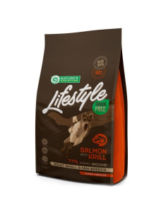 Сухой корм для собак Nature's Protection Lifestyle Grain Free Salmon with krill Adult Small&Mini для малых пород с лососем и крылем 1,5 кг (NPLS45680)