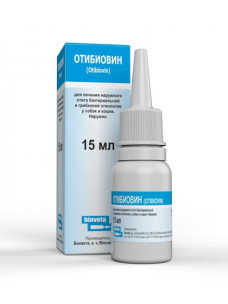 Отібіовін (Otibiovin) краплі вушні для лікування отиту у собак та котів, 20 мл