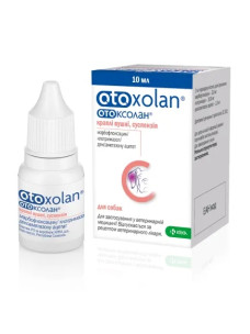Краплі вушні для собак Отоксолан Otoxolan для лікування отиту бактеріальної та грибкової етіології, 10 мл KRKA