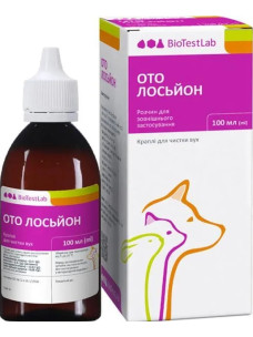 Ото лосьйон краплі для чищення вух для котів собак гризунів BioTestLab 100 мл