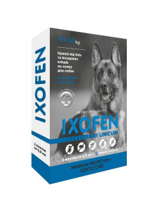 Краплі Unicum Ixofen проти іксодових кліщів, бліх та комарів для собак 40-60 кг (2 піп. по 6 мл.)