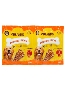 Ласощі для собак Orlando meaty sticks with poultry м'ясні палички для собак з птахом 1 блістер (8 паличок)