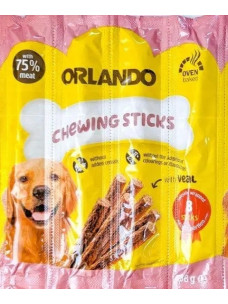 Ласощі для собак Orlando meaty sticks with veal м'ясні палички для собак з телятиною 1 блістер (8 паличок)