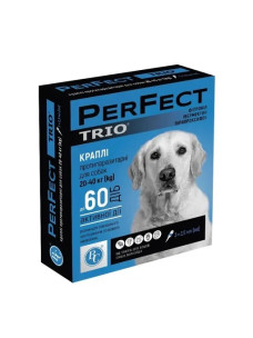 Краплі протипаразитарні PerFect TRIO для собак від 20 до 40 кг, 3 піпетки по 2.5 мл Ветсинтез