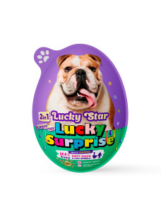 Преміальні м'ясні ласощі з сюрпризом для собак Lucky Surprise Міні-роли з м'яким м'ясом качки та тріски, кіндер-сюрприз для тварин Lucky Star