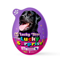Преміальні м'ясні ласощі з сюрпризом для собак Lucky Surprise Кроляче в'ялене м'ясо у формі серця, кіндер-сюрприз для тварин Lucky Star