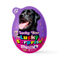 Преміальні м'ясні ласощі з сюрпризом для собак Lucky Surprise Кроляче в'ялене м'ясо у формі серця, кіндер-сюрприз для тварин Lucky Star