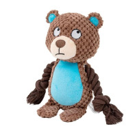 Игрушка для собак Медведь веревочная с канатами и пищалкой 23см 49561