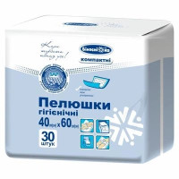 Пеленки одноразовые Белоснежка Компактные 40 × 60 см, 30 шт.
