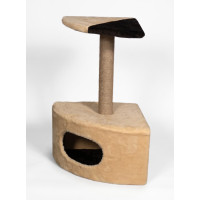 Игровой комплекс Goldy Modern (Модерн) когтеточка для котов 40х40х65см, высота домика 25 см, ГК-037, джут, мех, коричневый 42848