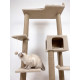 Ігровий комплекс Goldy Cat Galaxy Collection Polaris (Поляріс) кігтеточка для котів платформа 50х50см, висота 135 см, гамак 34 см (діаметр) будиночок 34х34х25 см, ГК-048, джут тканина, бежевий 47659