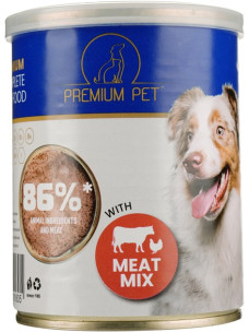Паштет для дорослих собак Premium Pet М'ясне асорті, вологий корм консерва 360 г (Преміум Пет) СРОК до 22.04.2026