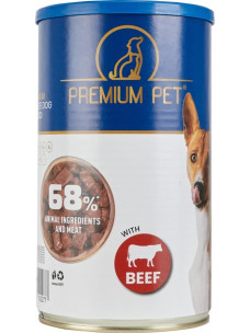 Вологий корм для дорослих собак Premium Pet шматочки в соусі з яловичиною, 1240 г (Преміум Пет)