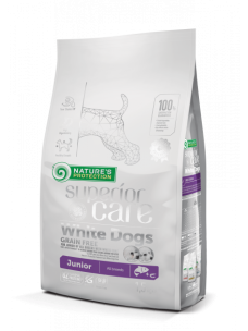 Сухой беззерновой корм Nature's Protection  Superior Care Dogs Grain Free Junior All Breeds (NPSC45671) с лососем для щенков всех пород с белой окраской шерсти, 1.5 кг