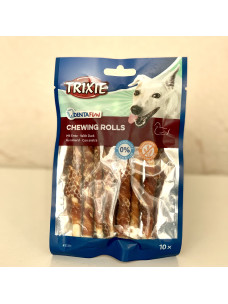 Лакомство для собак Trixie 31371 Denta Fun Mini Chewing Rolls with Duck Жевательные роллы с уткой 12 см, 10 шт, 80 g.