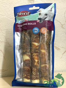 Лакомство для собак Trixie 31373 Denta Fun Chewing Rolls with Duck Жевательные роллы с уткой 17 см, 3 шт, 140 g