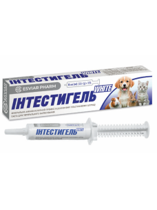 Интестигель White паста при проблемах с желудочно-кишечным трактом (ЖКТ) для котов, собак, хомяков, кролей, декоративных обезьян, 15 мл