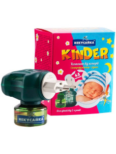 Електрофумігатор з рідиною Некусайка Kinder від комах, що літають, без запаху Дитячий 45 ночей