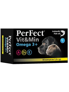 Витаминная добавка для собак и кошек PerFect Vit&Min Omega3+ 1 г 50 капсул