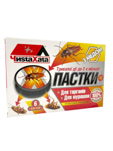 Приманка-пастка для тарганів та мурах з медом Чиста Хата 6 шт