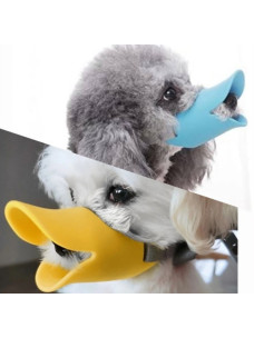 Намордник маска силиконовая Уточка синяя L обвх. морди-17, обхват голови 19-35см. вес 8,5-12,5кг