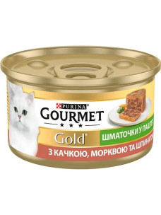 Влажный корм для кошек Gourmet Паштет с уткой морковью и шпинатом 85 г