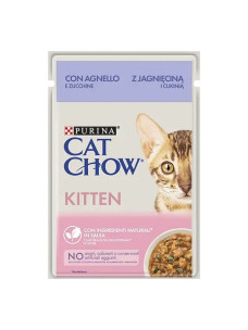 Влажный корм для котят Cat Chow Kitten, кусочки в соусе с ягненком и цуккини 85 г