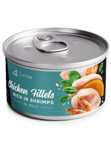 Вологий корм для кошенят Savory Chicken Fillets Shrimps in Jelly for Kittens філе курки з креветками 70 г