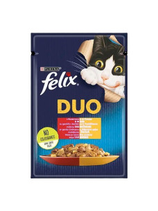 Вологий корм для котів Felix Fantastic Duo з яловичиною та птицею 85 г