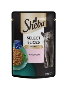 Вологий корм для котів Sheba з лососем в соусі 85 г