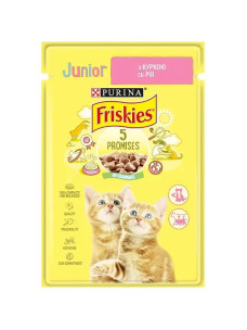 Влажный корм для котят Friskies Junior с курицей в подливке 85 г
