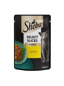 Вологий корм для котів Sheba, з куркою в соусі, 85 г