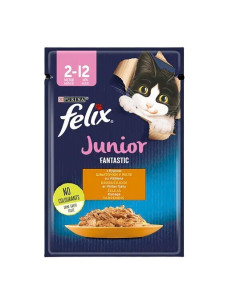 Влажный корм для котят Felix Fantastic Junior с курицей 85 г
