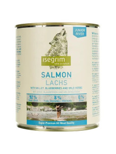 Вологий корм для цуценят Isegrim Junior Salmon Лосось з просом, чорницею і травами 800 г