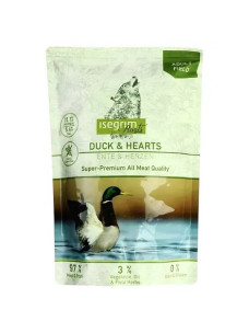 Вологий корм для собак Isegrim Adult Pouch Roots Duck & Hearts Качка з сердечками, овочами, лляною олією і польовими травами 410 г