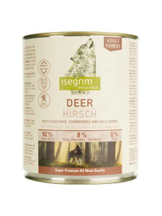 Влажный корм для взрослых собак Isegrim Adult Deer Оленина с топинамбуром, брусникой и травами 800 г