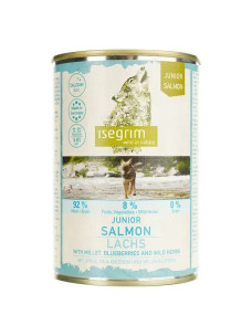 Вологий корм для цуценят Isegrim Junior Salmon Лосось з просом, чорницею і травами 400 г