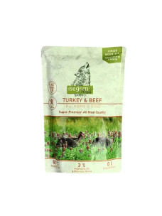 Вологий корм для цуценят Isegrim Junior Pouch Roots Turkey & Beef Індичка і яловичина з бататом, лососевим жиром і гірськими травами 410 г