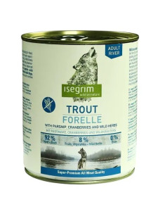 Вологий корм для дорослих собак Isegrim Adult Trout Форель з пастернаком, журавлиною і травами 800 г