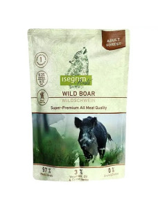 Вологий корм для собак Isegrim Adult Pouch Roots Wild Boar Кабан з пастернаком, лляною олією та лісовими травами 410 г