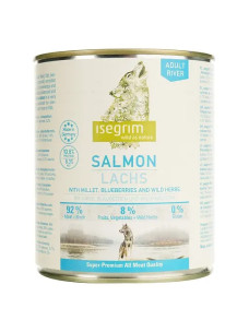 Вологий корм для дорослих собак Isegrim Adult Salmon Лосось з просом, чорницею і травами 800 г