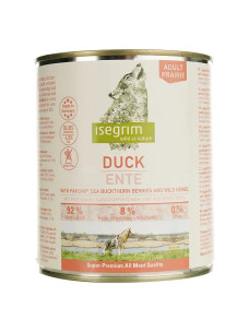 Влажный корм для взрослых собак Isegrim Adult Duck Утка с пастернаком, облепихой и травами 800 г